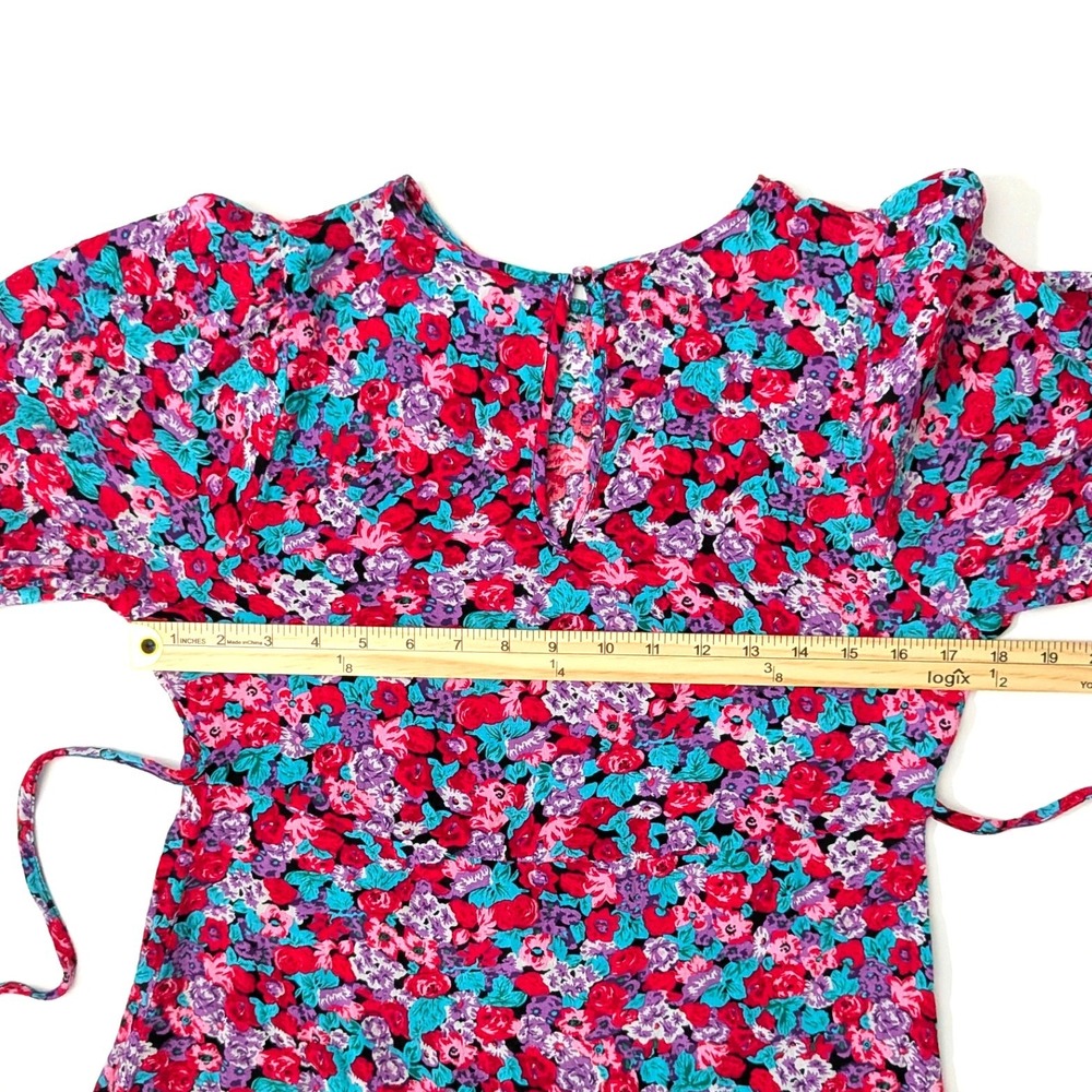 RIXO for‎ Target Floral Mini Dress Ruffle Puff Sleeve Cottagecore Size 4 - Picture 10 of 14